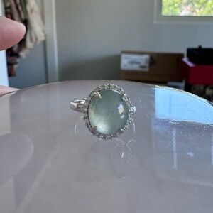 Jade ring silver setting
